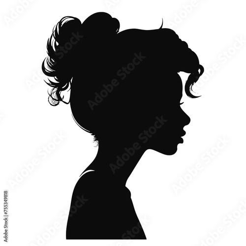 Decorative fashion girl for beauty salon design. Beautiful woman silhouette.  