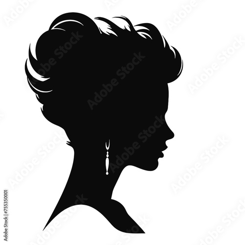 Decorative fashion girl for beauty salon design. Beautiful woman silhouette.  