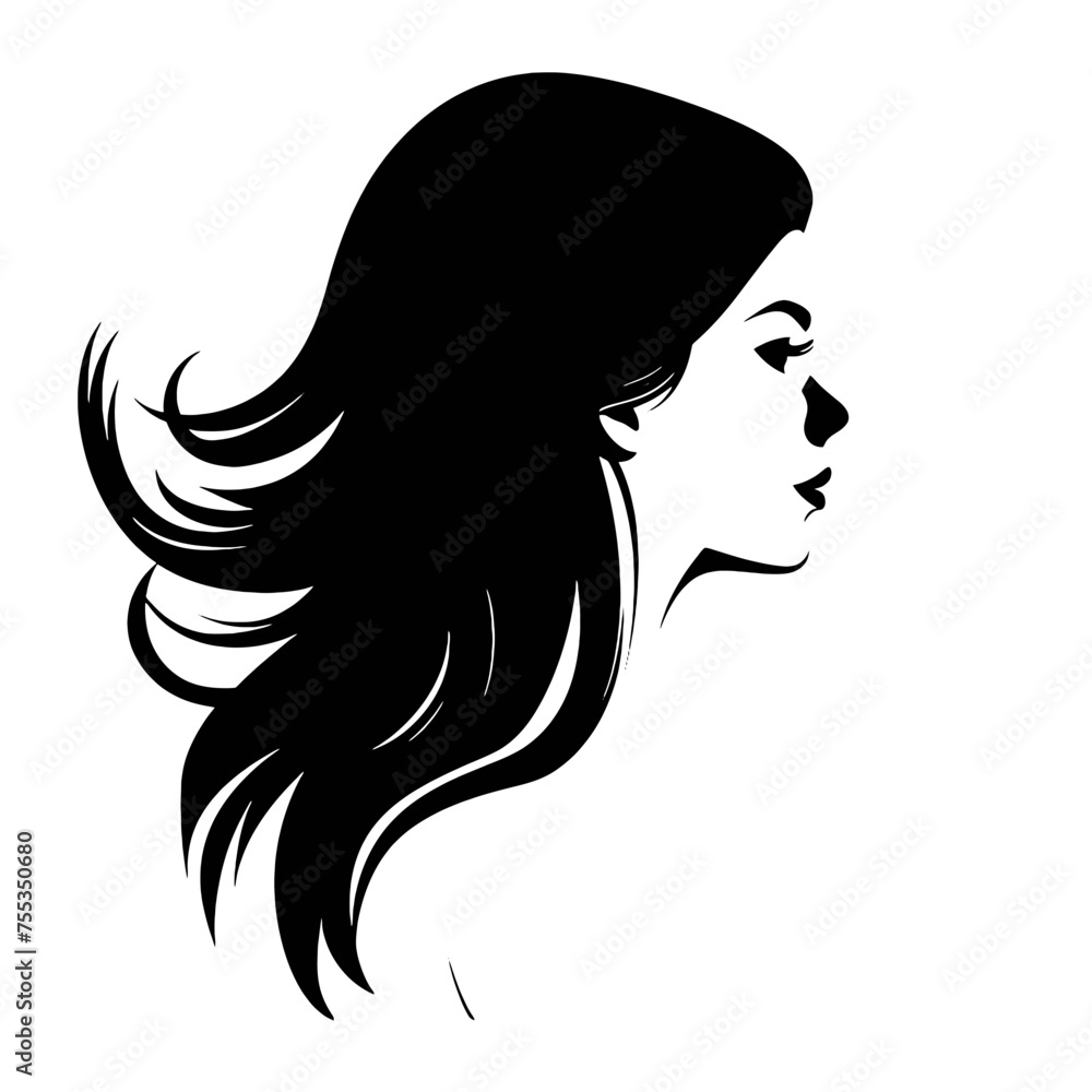 Girl Profile silhouette faces Girl Profile silhouette faces