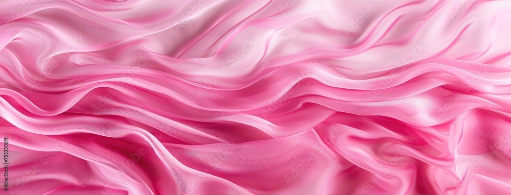 Obraz premium Elegant Pink Satin Fabric in Soft Waves