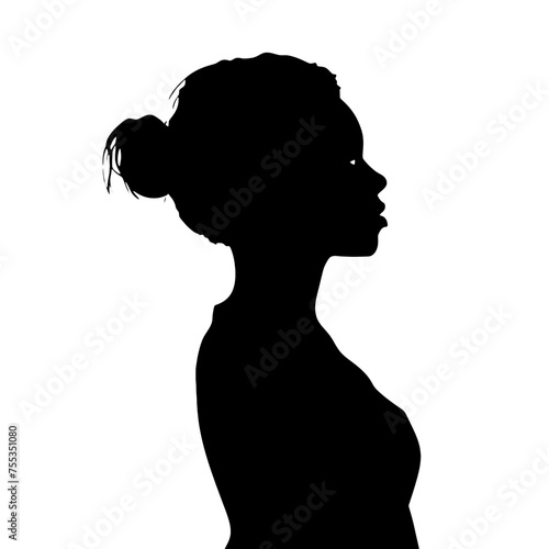 Beautiful profile of young woman Silhouette 

