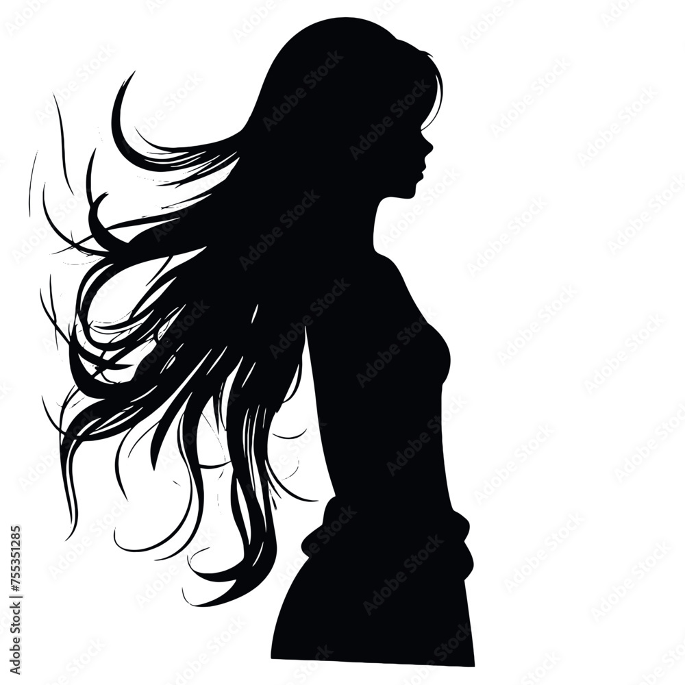 Beautiful profile of young woman Silhouette
Beautiful profile of young woman Silhouette