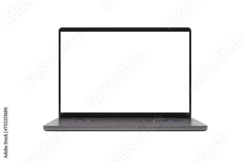 Laptop or notebook isolated on transparent background with clipping path.