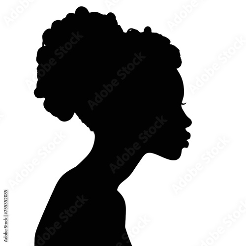 female face silhouette or icon.  woman avatar profile. Unknown or anonymous famale. Vector illustration.
