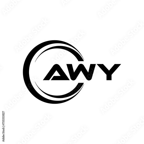 AWY Letter Logo Design, Inspiration for a Unique Identity. Modern Elegance and Creative Design. Watermark Your Success with the Striking this Logo. photo