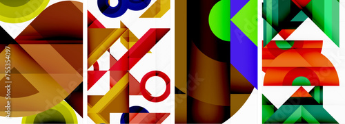 Triangle poster abstract background set for wallpaper, business card, cover, poster, banner, brochure, header, website