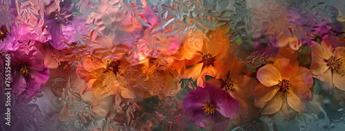 Abstract Floral Panorama in Vibrant Colors