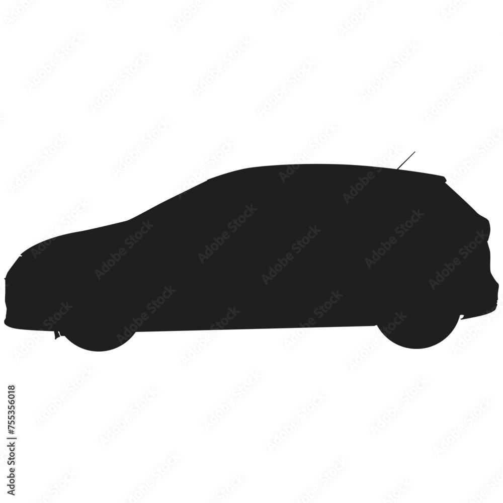 A silhouette of a hybrid automobile A silhouette of a hybrid automobile