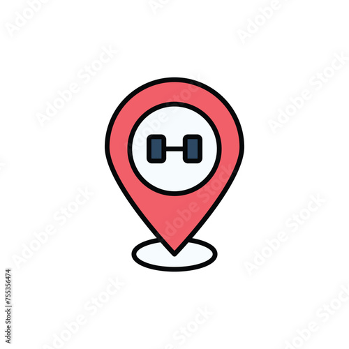 Location icon design with white background stock illustration