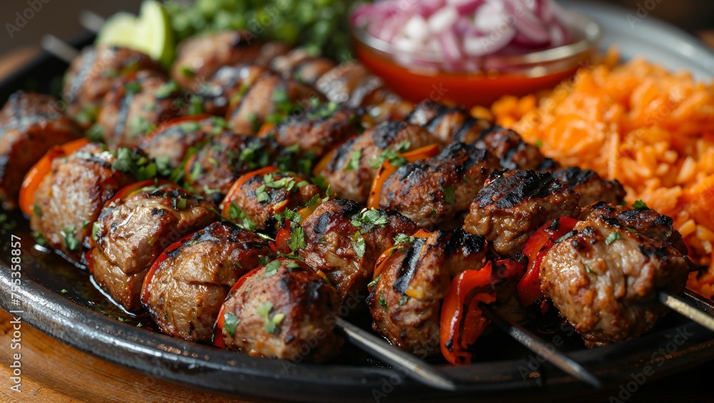 Kebab grill, smoky and flavorful, Middle Eastern vibe