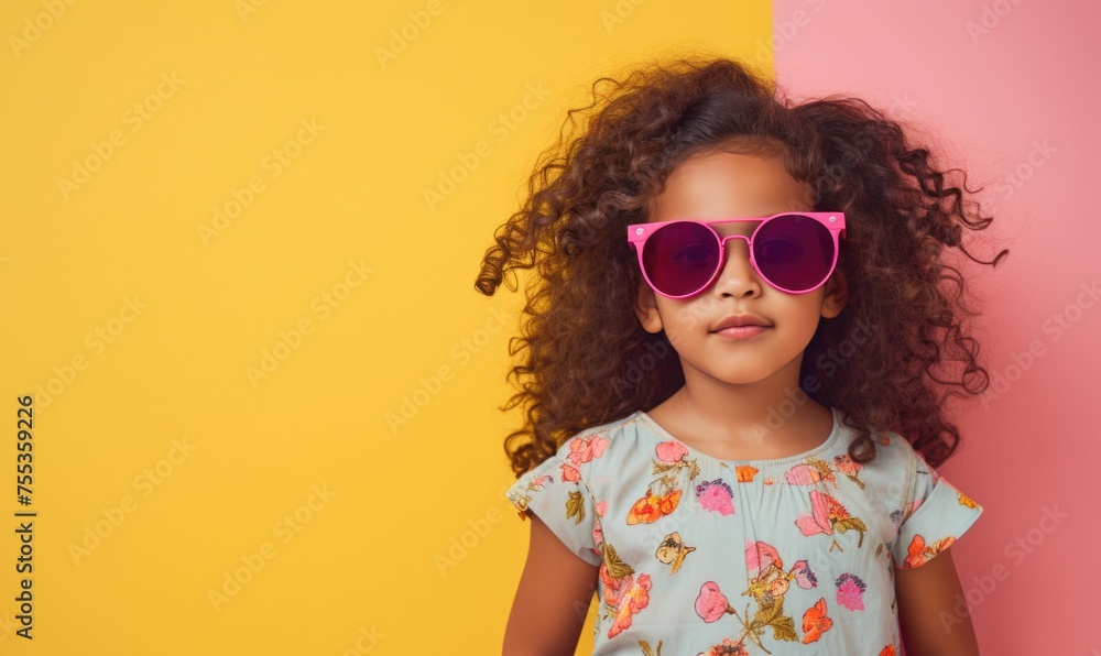 Adorable Young Afro-Latina Girl Wearing Sunglasses and Smiling Adorable Young Afro-Latina Girl Wearing Sunglasses and Smiling