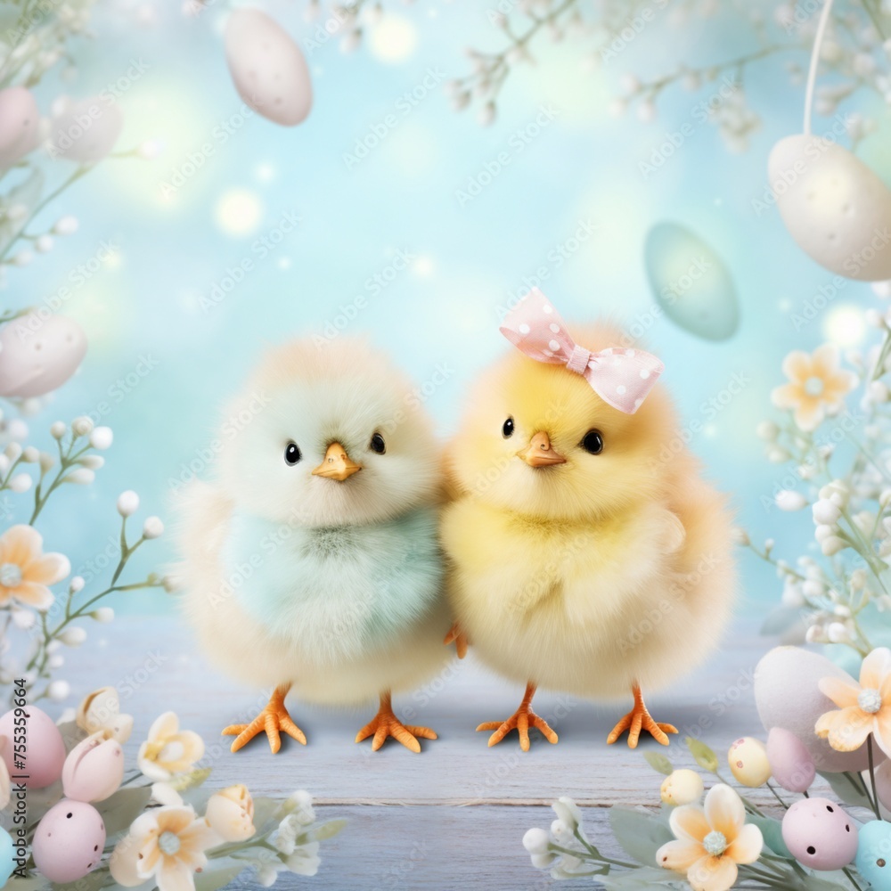 easter chickens and eggs
