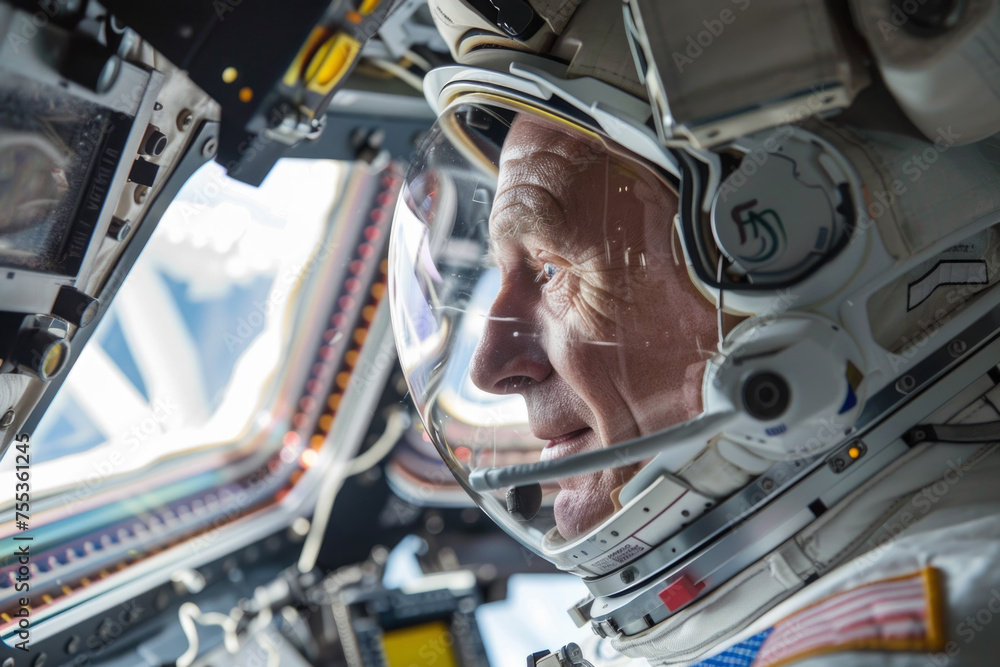 Fototapeta premium Astronauts operate on alien planets 
