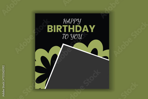 birthday social media post, birthday card design, birthday banner design
 photo