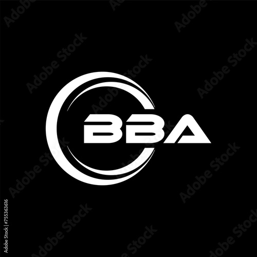 BBA letter logo design in illustration. Vector logo, calligraphy designs for logo, Poster, Invitation, etc.