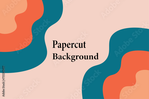 abstract Line wave paper cut modern background. Luxury abstract papercut background with smooth, Dynamic, sound wave, Shiny moving lines.