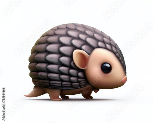 3D Cute smile little Armadillo photo