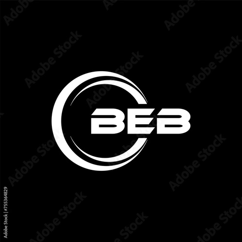 BEB letter logo design in illustration. Vector logo, calligraphy designs for logo, Poster, Invitation, etc. photo