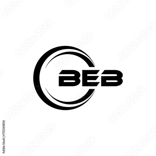 BEB letter logo design in illustration. Vector logo, calligraphy designs for logo, Poster, Invitation, etc. photo