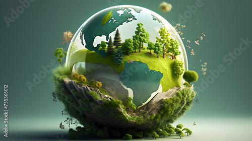 green earth 3d rendering