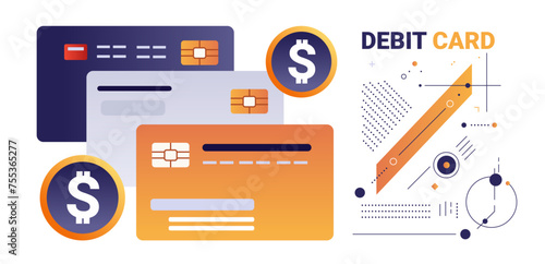 debit or credit cards financial transactions fintech business investment concept horizontal