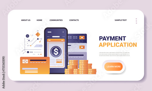 online banking smart wallet payment application fintech business investment concept horizontal copy space
