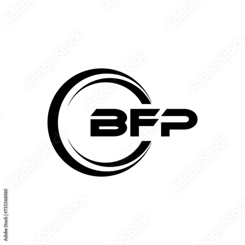 BFP letter logo design in illustration. Vector logo, calligraphy designs for logo, Poster, Invitation, etc. photo