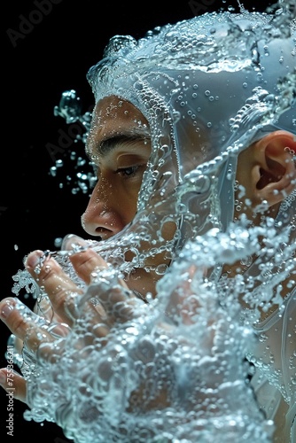 The graceful arc of a diver photo