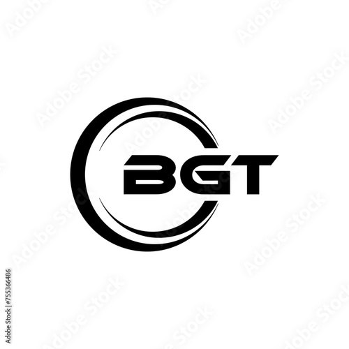 BGT letter logo design in illustration. Vector logo, calligraphy designs for logo, Poster, Invitation, etc. photo