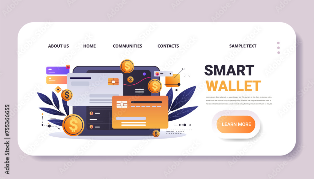 online banking smart wallet payment application fintech business investment concept horizontal copy space