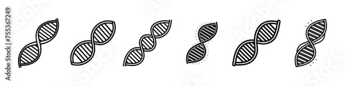 Dna icon, DNA icon in trendy flat design, Vector DNA icon,  dna helix icon, DNA genetics vector icons set
