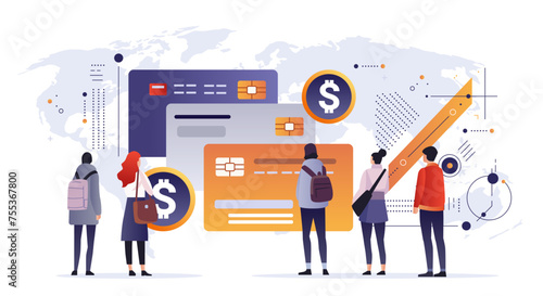 mix race people making payments with debit or credit cards financial transactions fintech business investment concept