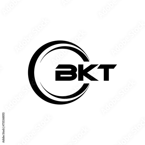 BKT letter logo design with white background in illustrator, cube logo, vector logo, modern alphabet font overlap style. calligraphy designs for logo, Poster, Invitation, etc. photo