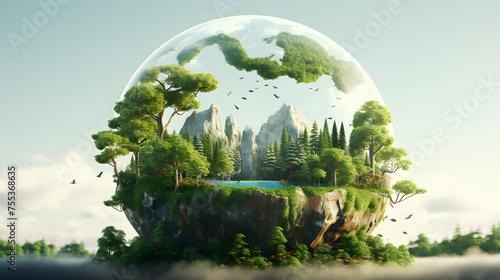 Loss of Biodiversity earth 3d rendering © arnanda