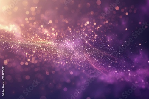A shimmering, particle noise effect on a deep purple background, evoking the mysterious allure of the cosmos