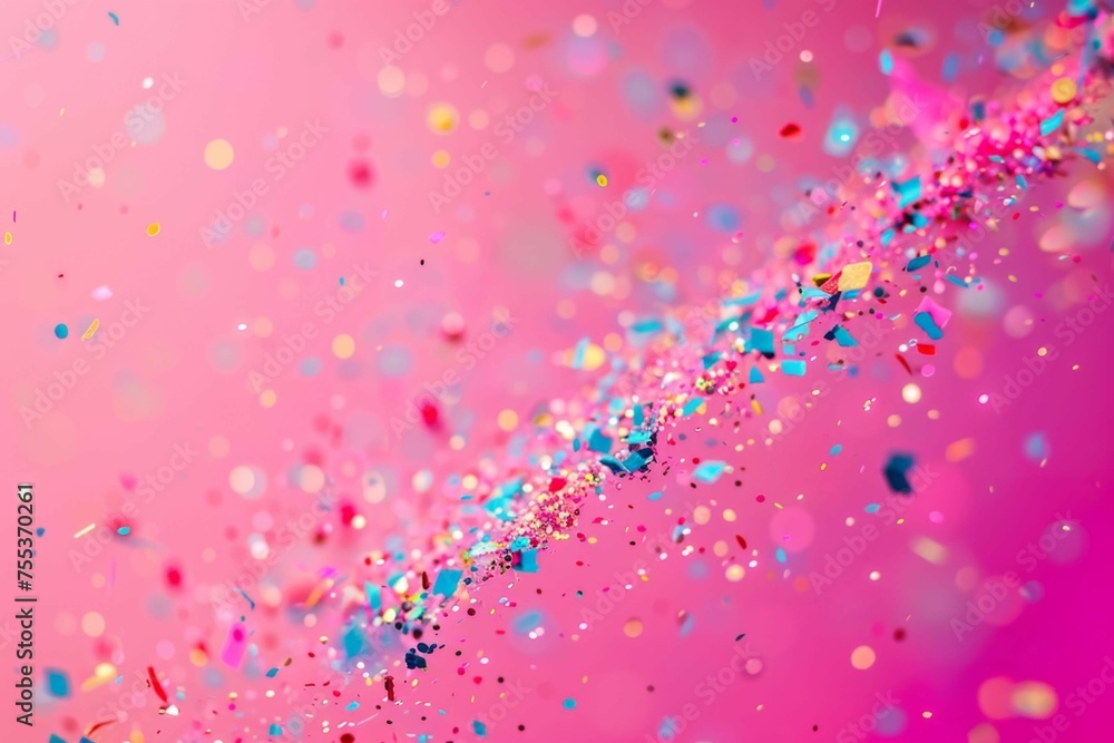 A vibrant, scattered noise effect on a hot pink background, conveying a sense of playfulness and whimsy