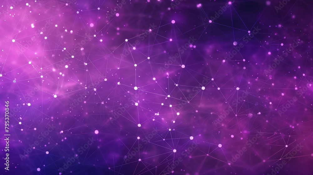 Purple Abstract Polygonal Space Background with Connecting Dots and Lines