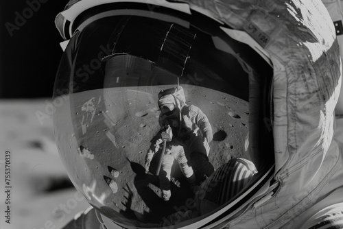 Incorporate reflections from the surface of the astronauts' helmets as they work 