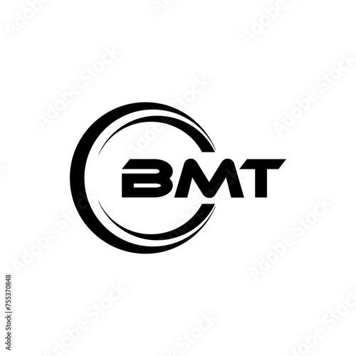 BMT letter logo design in illustration. Vector logo, calligraphy designs for logo, Poster, Invitation, etc. photo