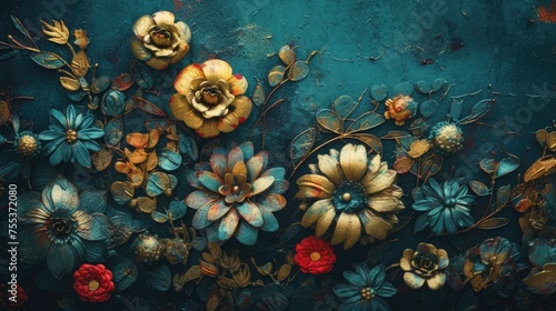 3d illustration of abstract composition,floral background,digital art works.