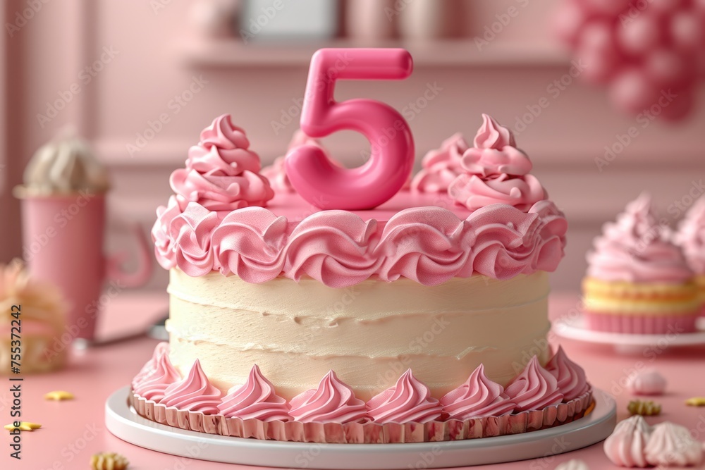 Five-year-old's Birthday Cake Five-year-old's Birthday Cake