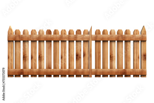 Wooden fence isolated on transparent background Remove png, Clipping Path, pen tool