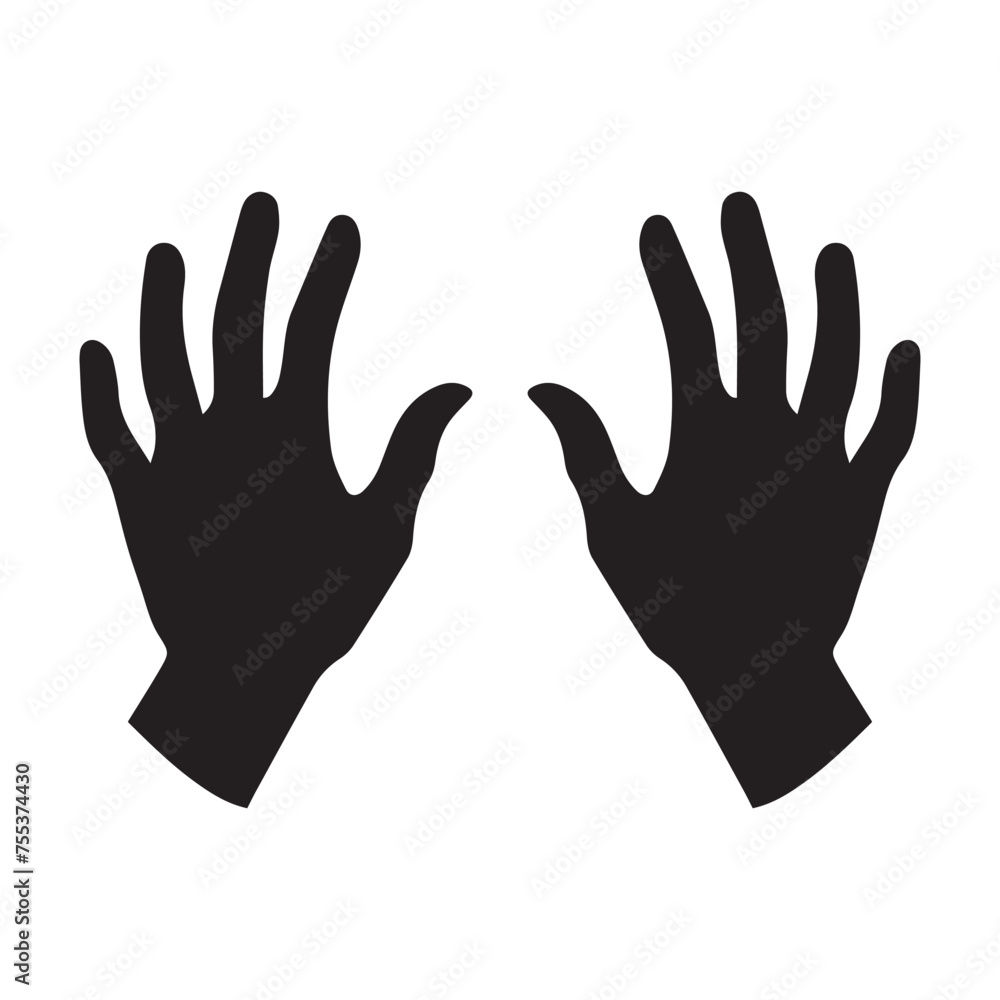 Hand icon, vector illustration flat design style isolated on white. Hand icon, vector illustration flat design style isolated on white.