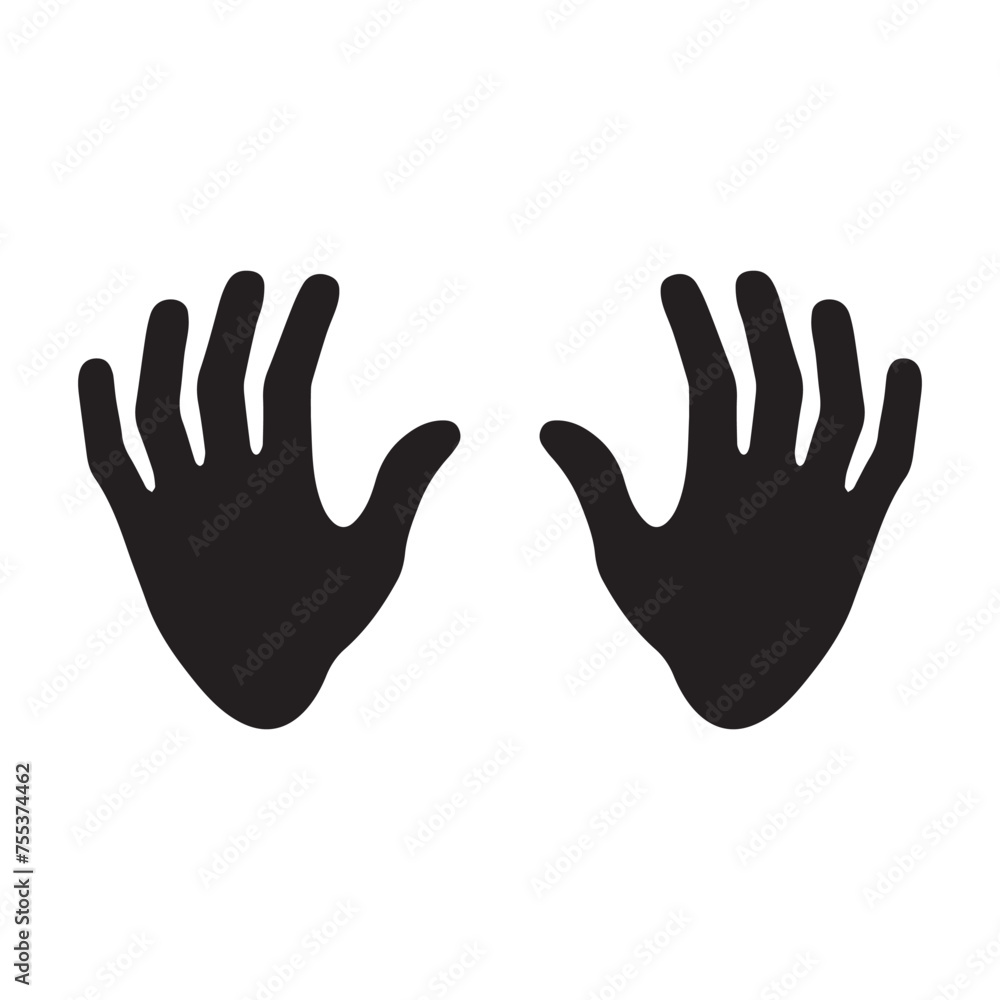 Hand icon, vector illustration flat design style isolated on white. Hand icon, vector illustration flat design style isolated on white.