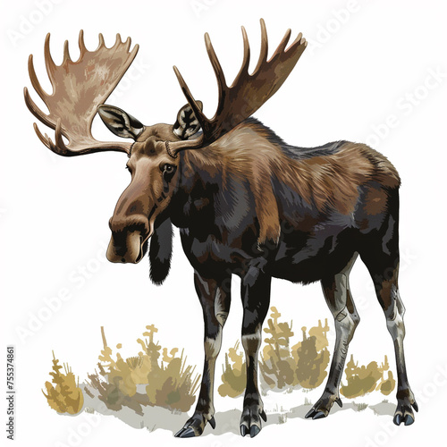 moose animal isolated on a white background