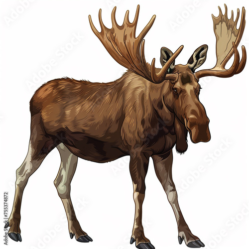 moose animal isolated on a white background