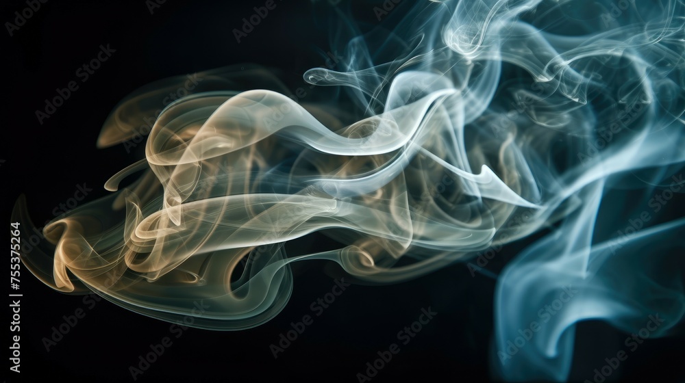 Abstract background with cigarette smoke on a black background Abstract background with cigarette smoke on a black background