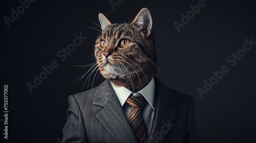 Cat in a tweed suit: Purr-fessional meets dapper! © Alex
