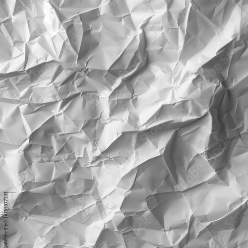 A close-up view of a crumpled piece of white paper