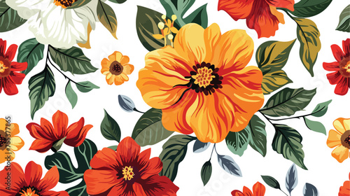 Digital textile design botanical flowers 